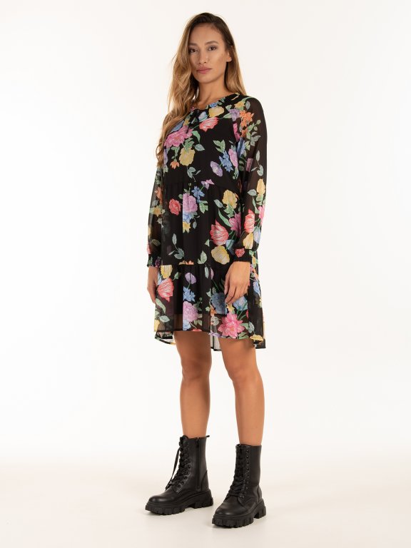 Květované šifónové šaty dámské