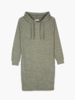 Knitted dress with side pockets and hood