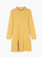 Knitted long sleeve dress with ruffles