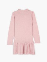 Knitted long sleeve dress with ruffle