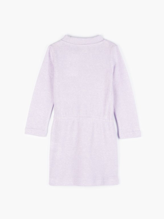 Knitted long sleeve dress with pockets
