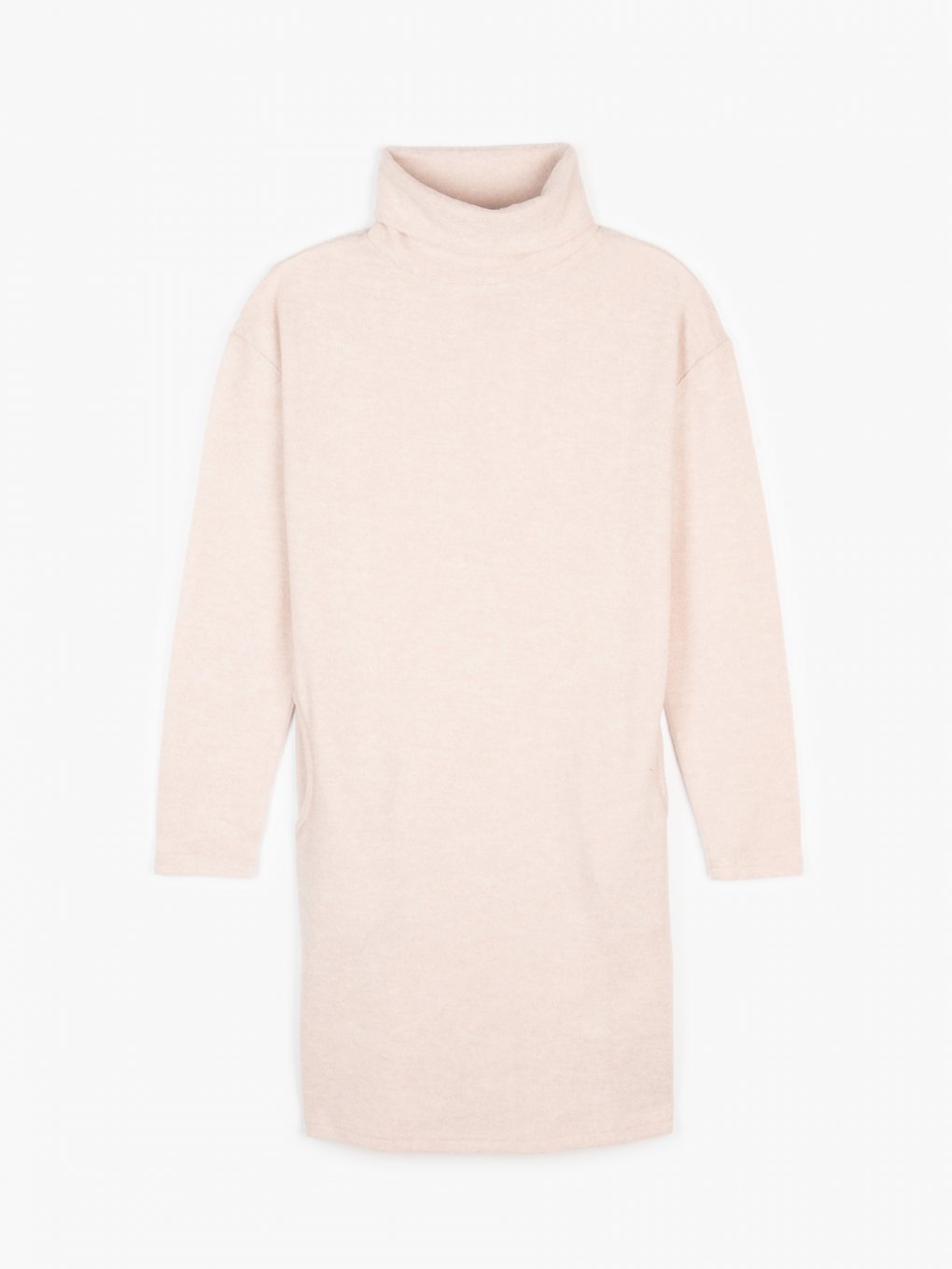 Knitted rollneck dress with pockets