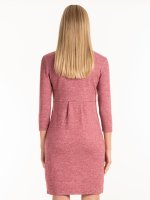 Knitted roll-neck dress with pockets