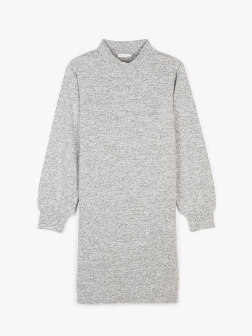 Knitted dress with puffed sleeves