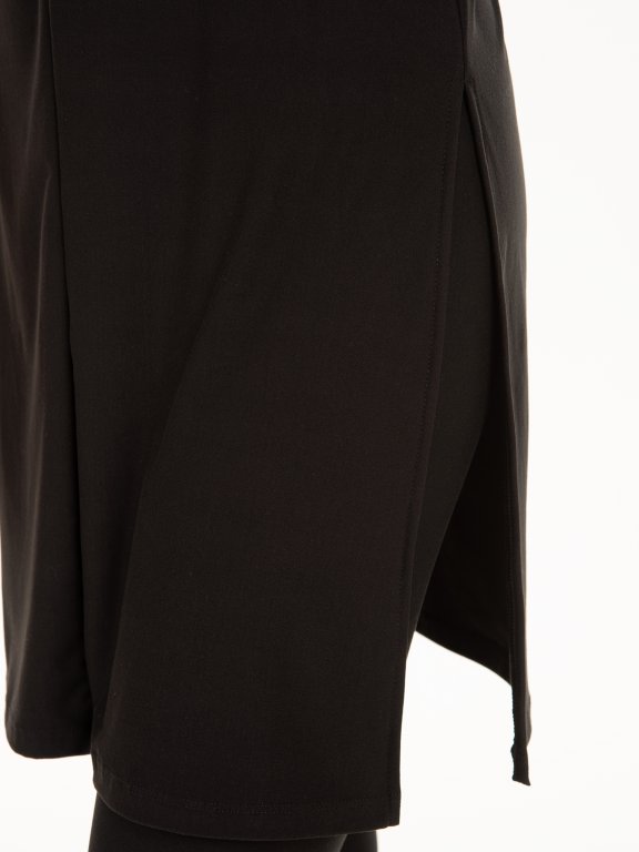 Longline soft rollneck top with 3/4 sleeve