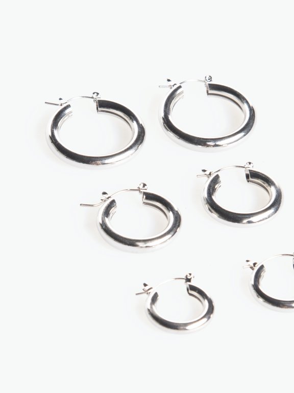 3-pack basic hoop earrings