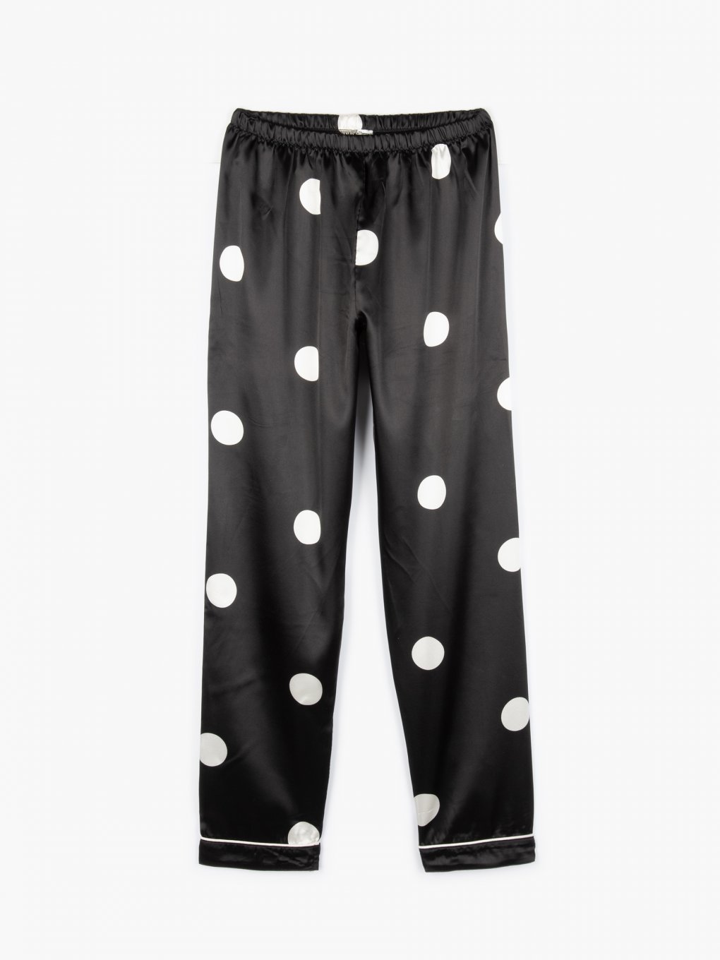 Saténové puntíkované dámské pyžamové kalhoty