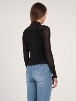 Mesh top with glitter details