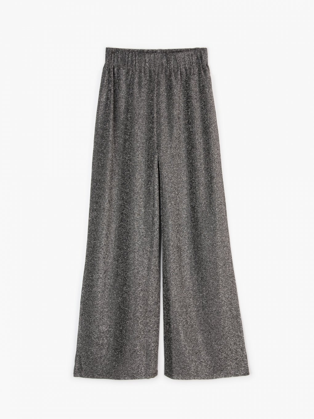 Wide pants with metallic fibre