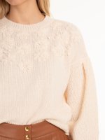 Embroidered round neck sweater