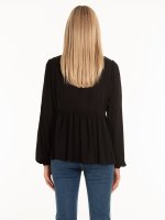 V-neck loose fit viscose blouse