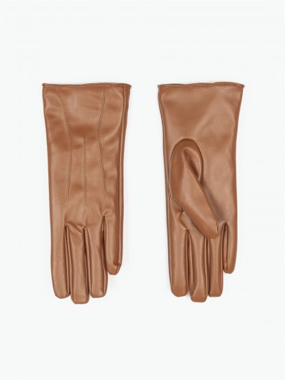 Základné basic rukavice z umelej kože dámske