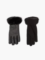 Combined winter gloves with faux fur