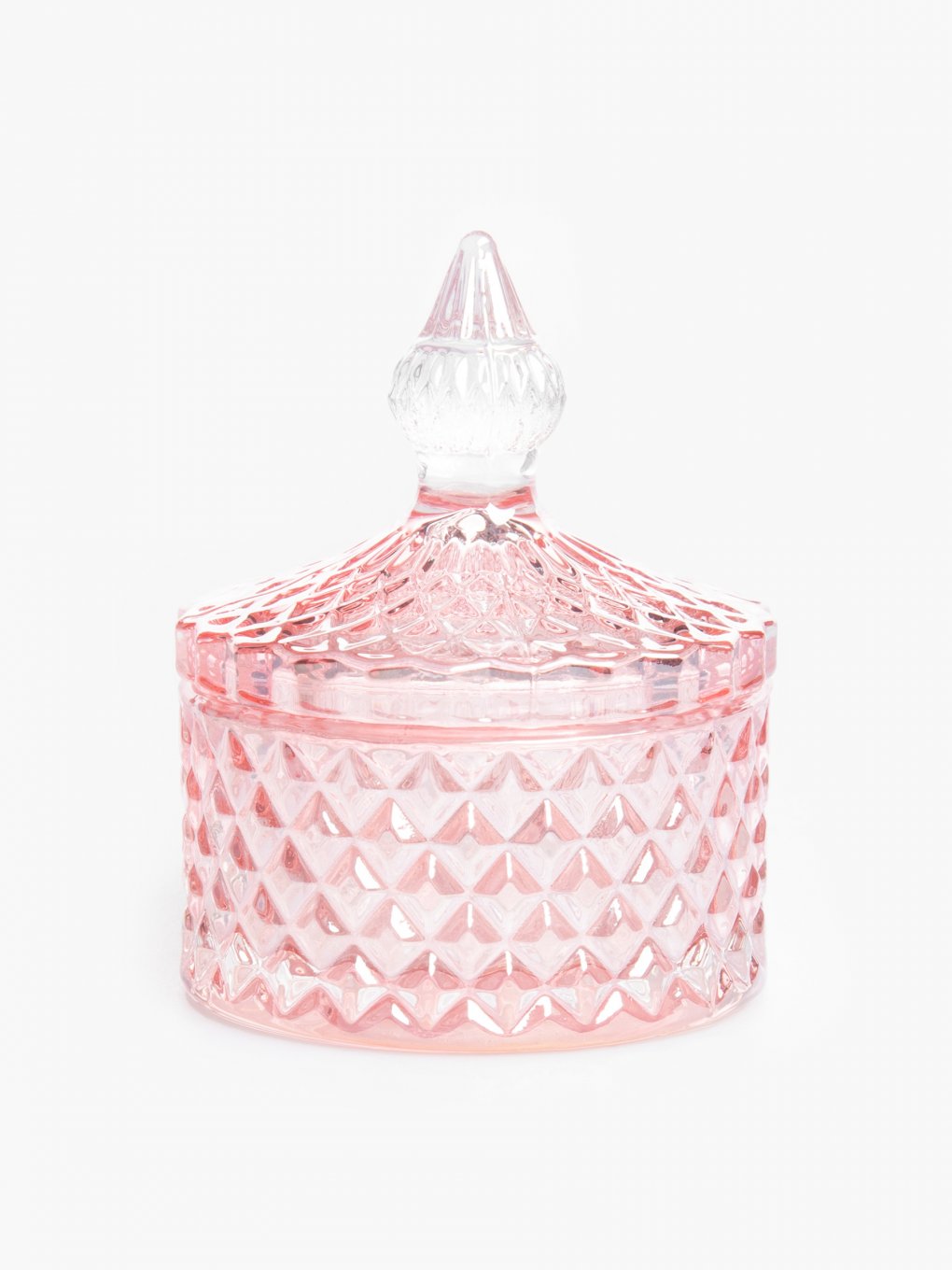 Decorative glass jar with lid