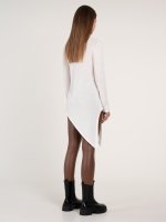 Longline asymmetric viscose rollneck with long sleeves