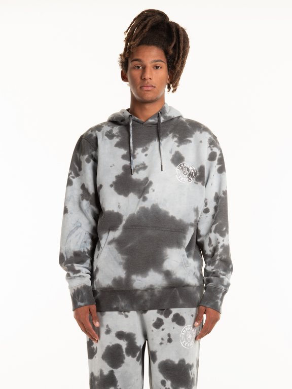 Tie dye hoodie with chest print
