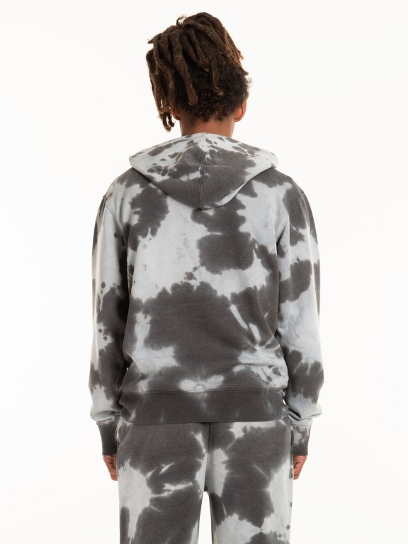 Tie dye hoodie with chest print