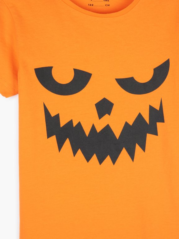 Bavlněné Halloween chlapecké tričko s krátkým rukávem, kulatým výstřihem