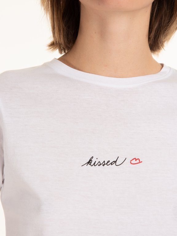 Bavlnené tričko s krátkym rukávom a s nápisom dámske