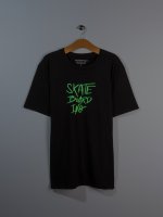 Glow in the dark print cotton t-shirt with short sleeve and round neck