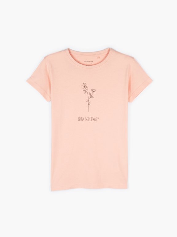 Bavlnené tričko s kvetinovou potlačou dievčenské