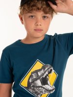 Bavlněné tričko s potiskem dinosaura chlapecké