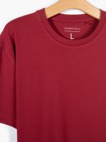 Jednofarebné strečové tričko s krátkym rukávom a okrúhlym výstrihom pánske