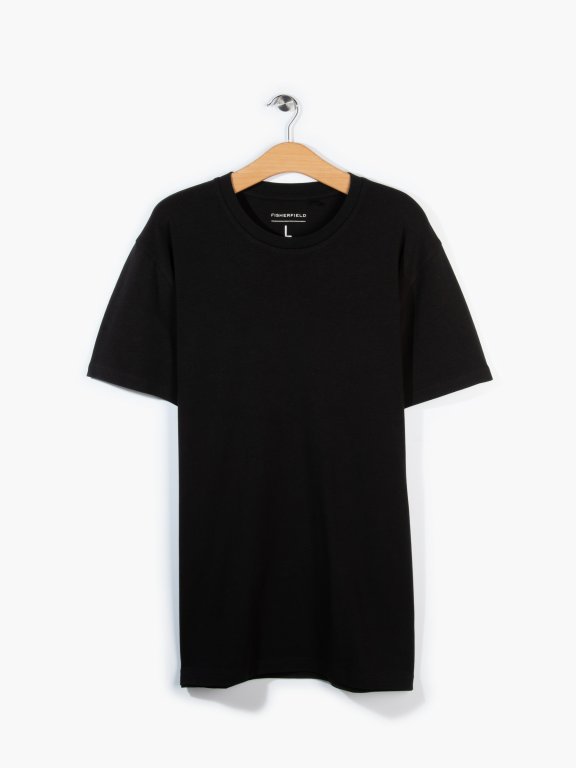 Plain stretch short sleeve t-shirt with round neck