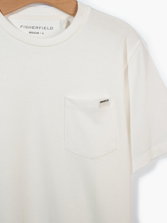 Jednofarebné tričko s krátkym rukávom a náprsným vreckom pánske