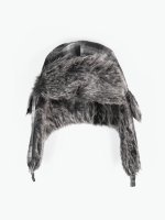 Plaid hat with faux fur lining