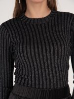 Metaliczny sweter damski