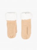 Sherpa lined knitted mittens