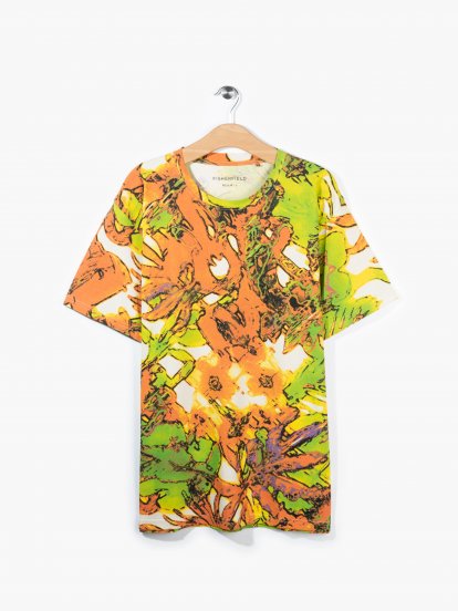 Regular fit printed short sleeve t-shirt with round neck