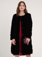 Longline faux fur coat