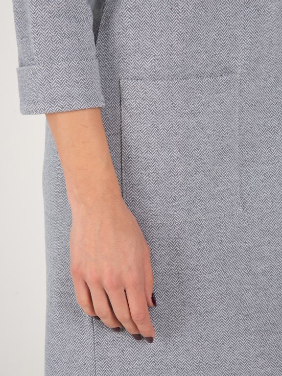3/4 sleeve mini dress with pockets