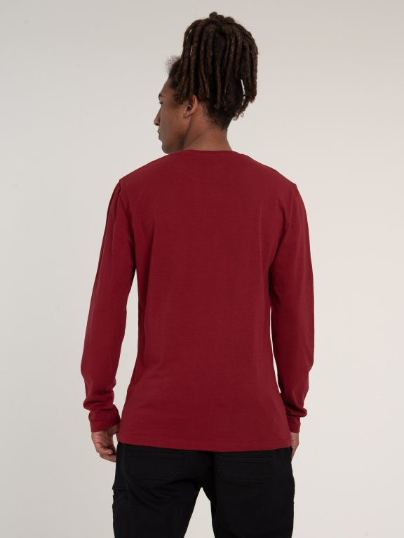 Basic stretch long sleeve t-shirt with round neck