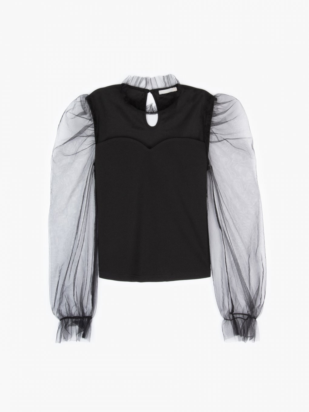 Top with mesh balloon sleeves