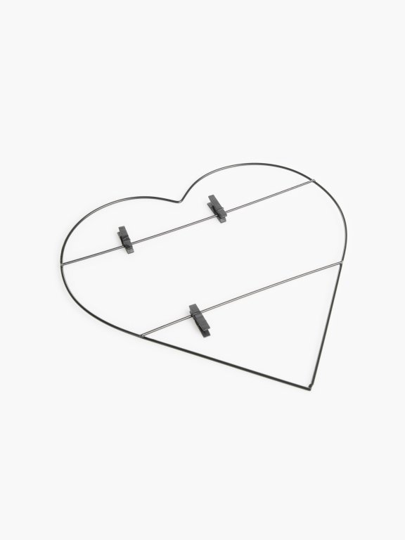 Metalowa tablica fotograficzna w kształcie serca