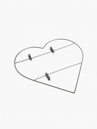Kovová foto nástěnka ve tvaru srdce