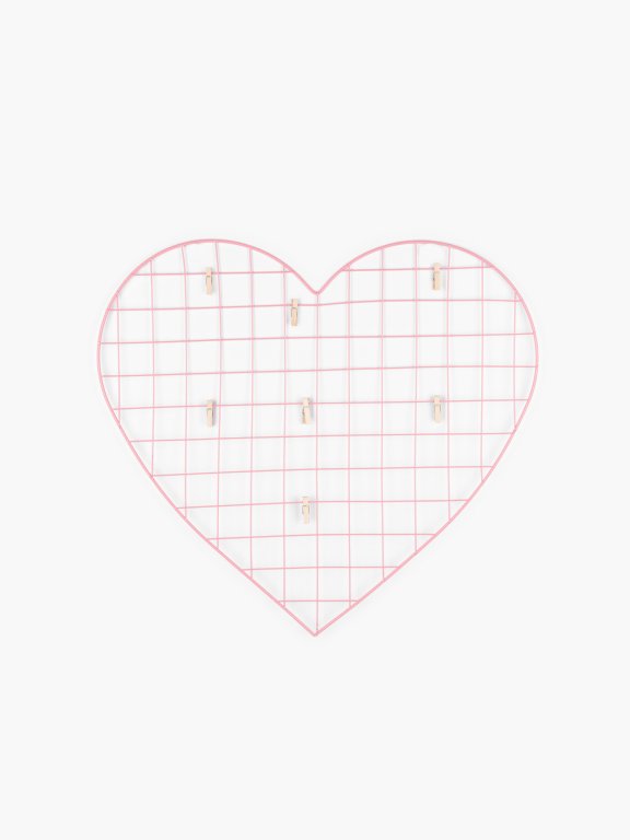 Kovinska tabla za fotografije v obliki srca