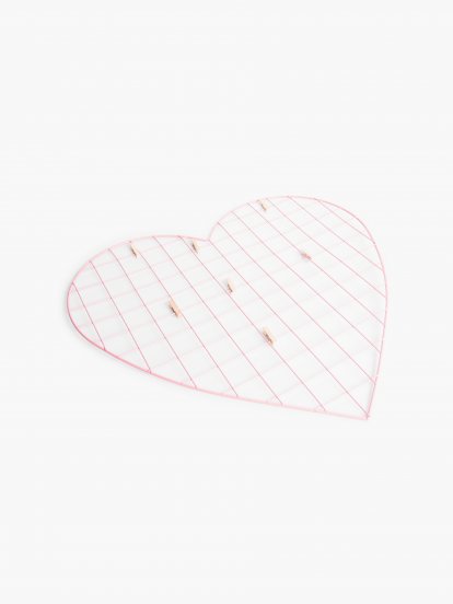 Kovová foto nástěnka ve tvaru srdce