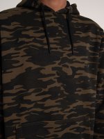 Camo print hoodie with pockets
