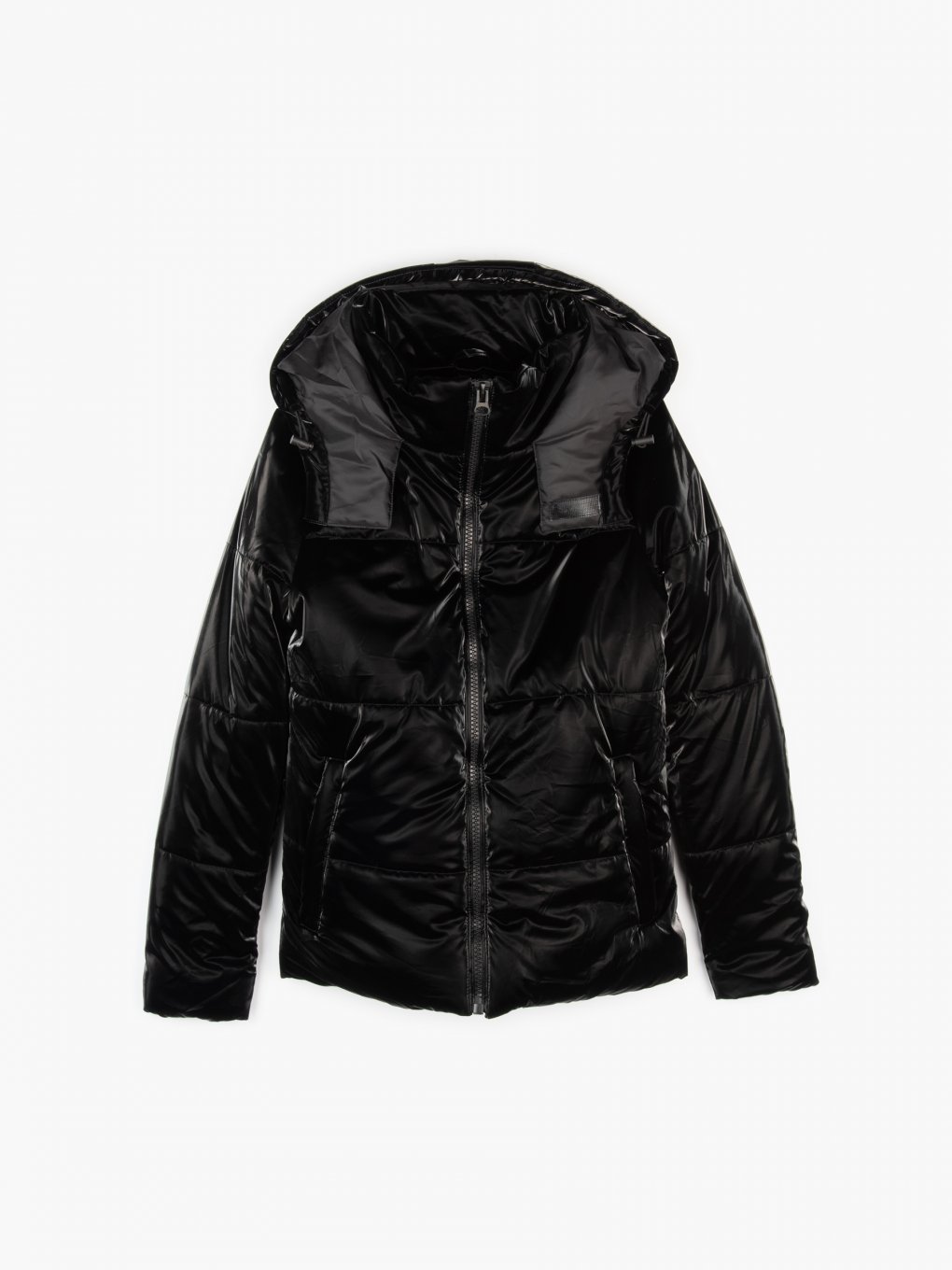 Quilted padded metallic jacket