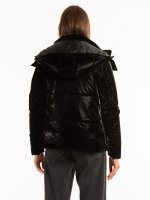 Quilted padded metallic jacket