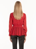 Structured chifon peplum blouse