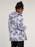 Printed padded jacket with hood