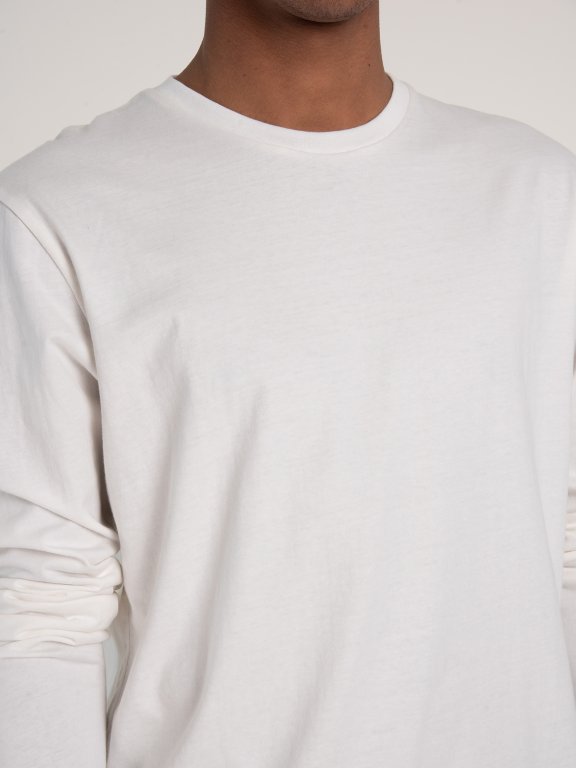 Základné džersejové tričko slim fit s dlhým rukávom pánske