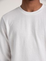 Základní žebrované rovné pánské tričko s dlouhým rukávem a kulatým výstřihem
