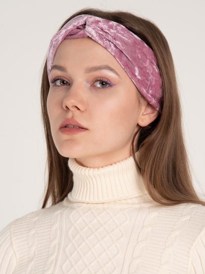 Velvet headdress with front knot