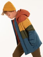 Zimná bunda s farebnými blokmi chlapčenská